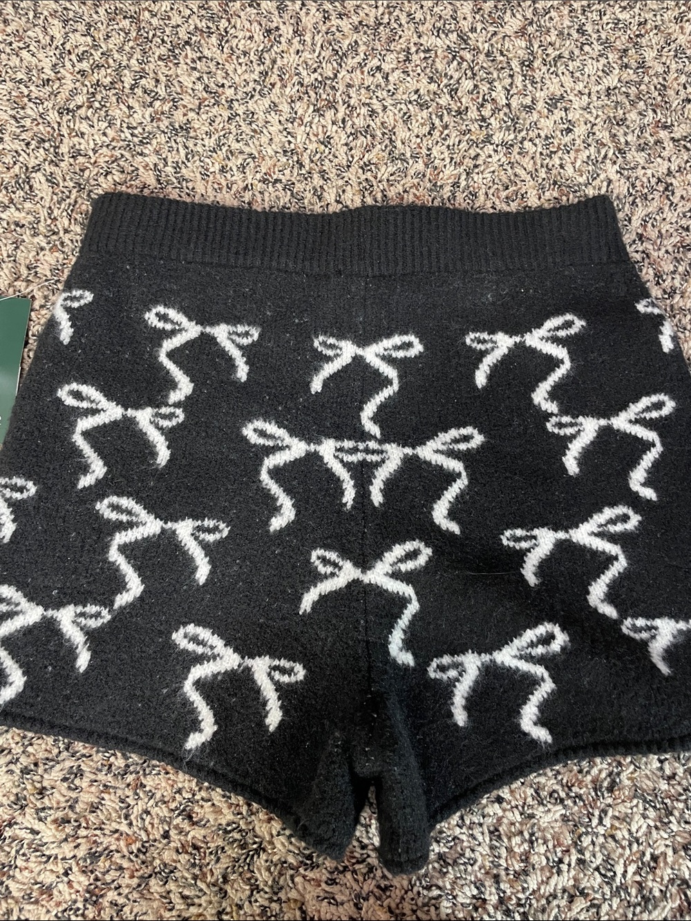 Wild Fable Black Bow-Pattern Knit Women's Sleep Lounge Shorts Var Sizes NWT - Picture 2 of 3